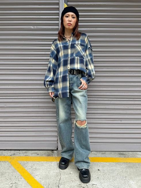 BIGシルエットチェックシャツ